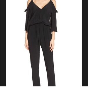 Fraiche by J Black Jumpsuit with Ruffle Details